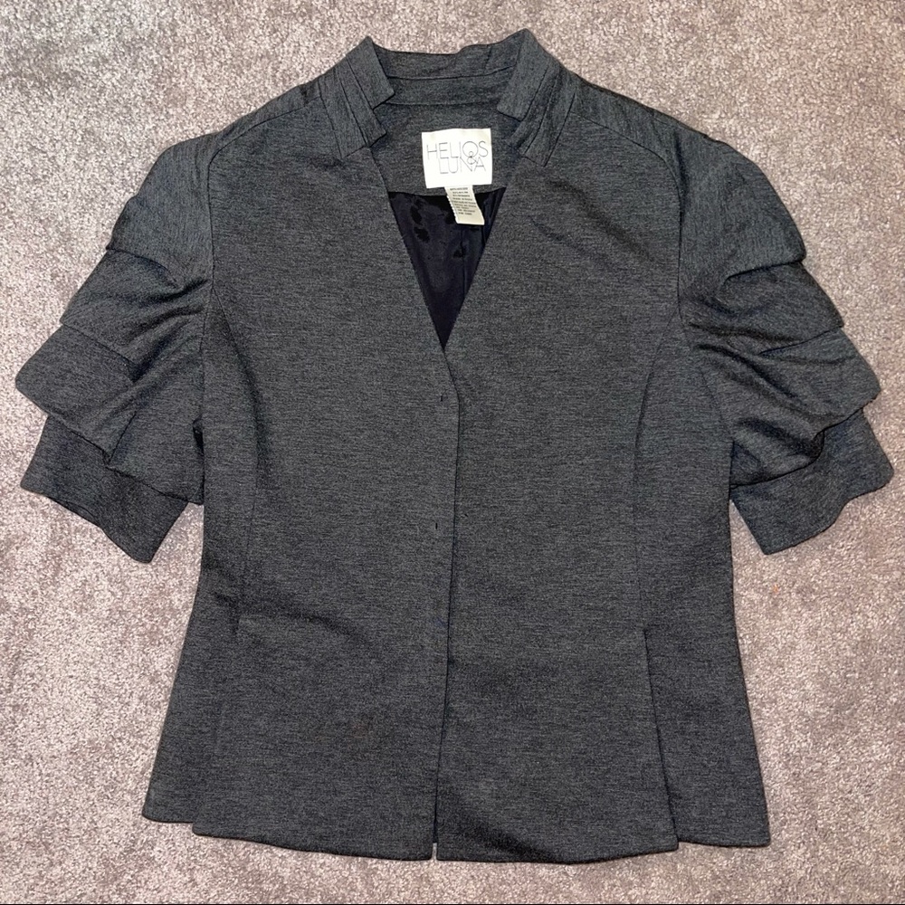 Helios & Luna Charcoal Gray Button Front Jacket - image 1